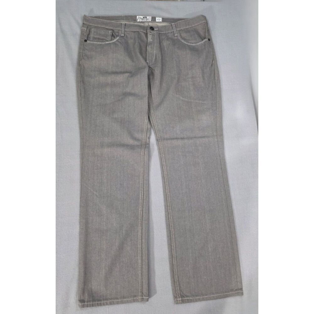 NWOT Akademiks Mens 42 Grey Denim Jeans Embroidered Pocket Y2K Streetwear AKDMKS